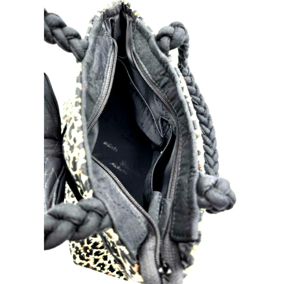 NaRaYa Small Black Handbag Cotton Jungle Print 8x7x5" - Picture 7 of 8